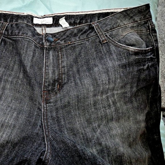 Black Wash Denim Jeans Venezia Zipper Womens Plus size 28 - Picture 3 of 10